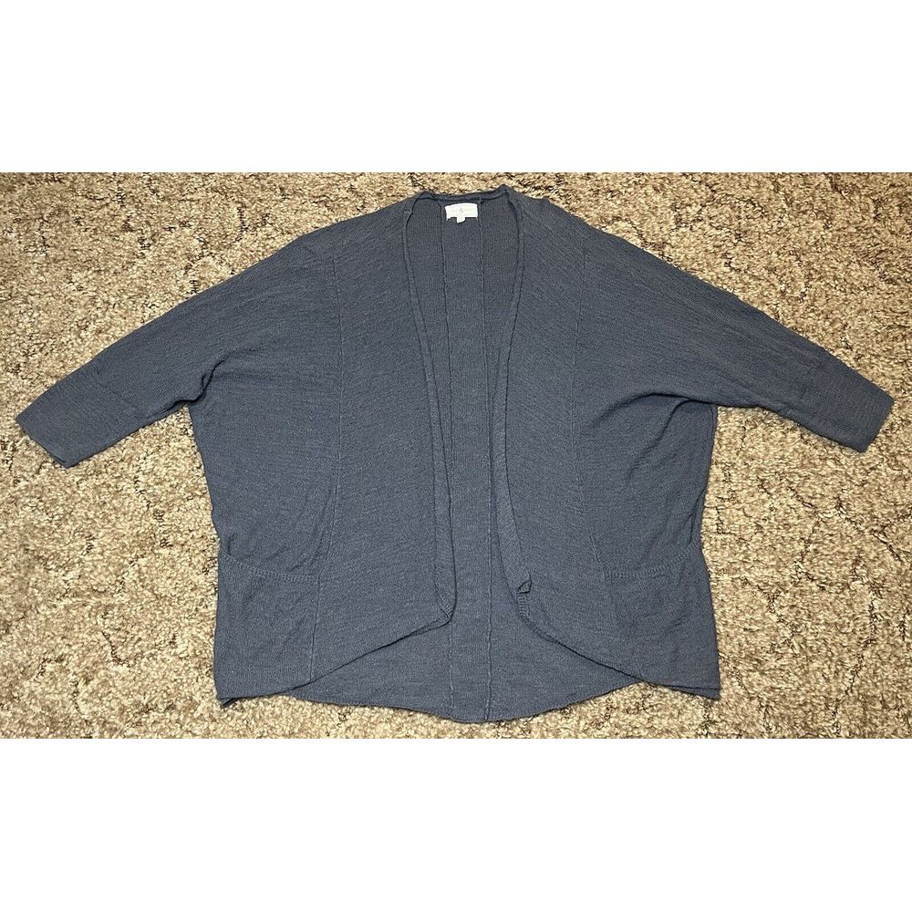 Lou & Grey Cardigan Sweater Womens XS Gray Open Front Pockets‎ Casual Ladies